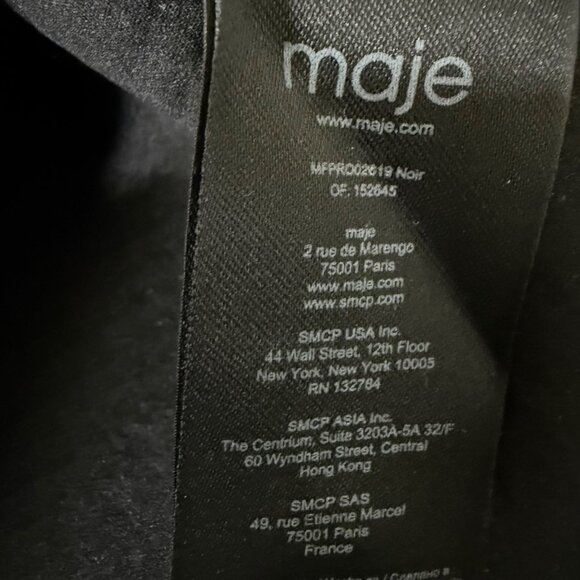 Maje Rinili contrast-trim mini shirtdress in black cotton-blend bouclé-tweed, XS - Picture 12 of 16